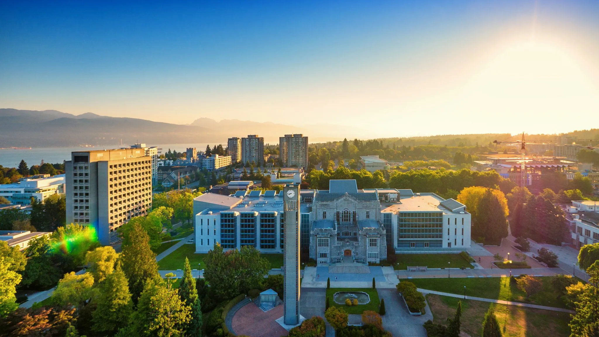 UBC Irving K. Barber Learning Centre and clocktower at sunrise